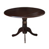 International Concepts Round Pedestal Table, 42 in W X 42 in L X 29.5 in H, Wood, Rich Mocha T15-42DP